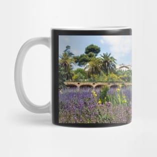 Purple sage and yellow iris flowers Mug